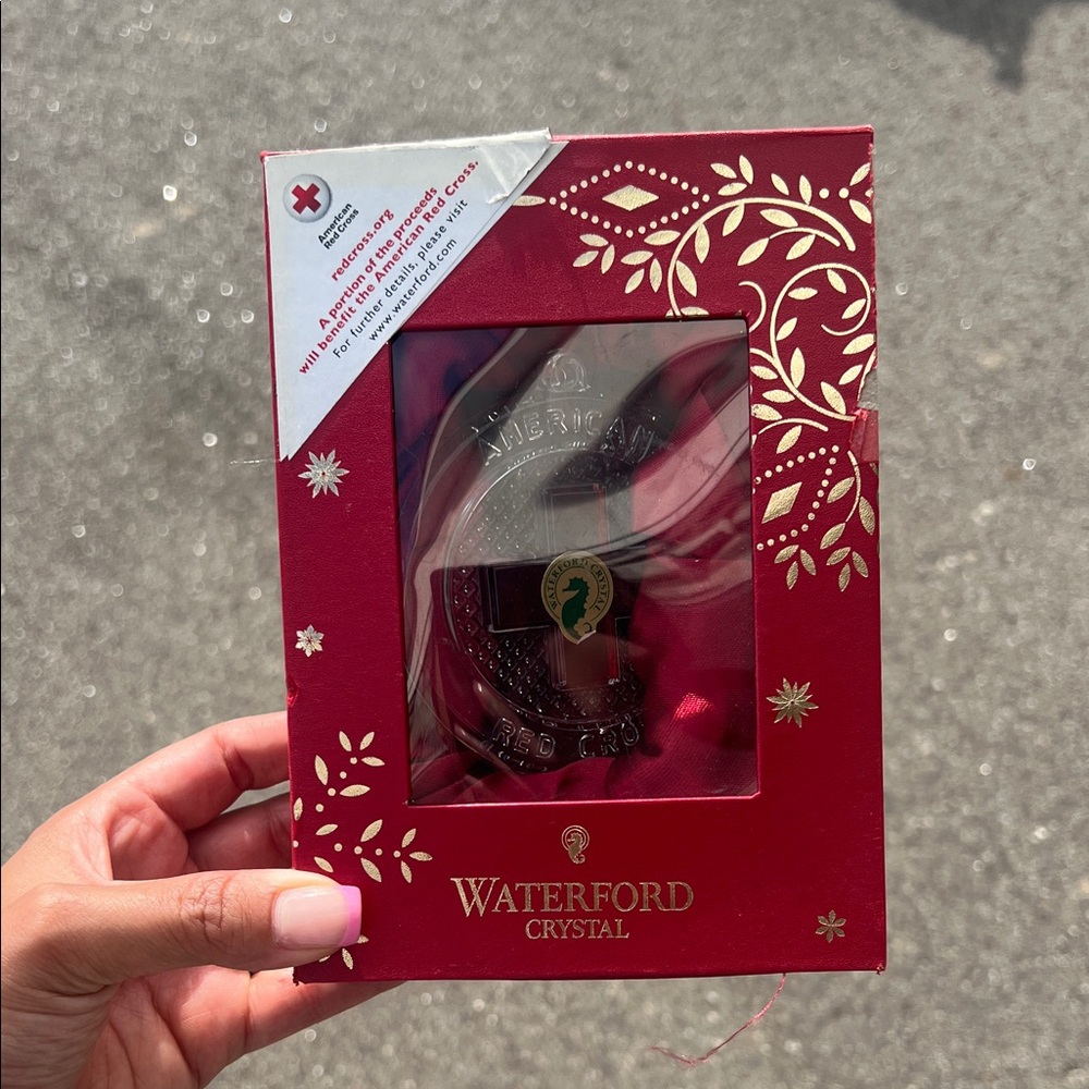 Waterford Crystal Ornament in Festive Red Packaging